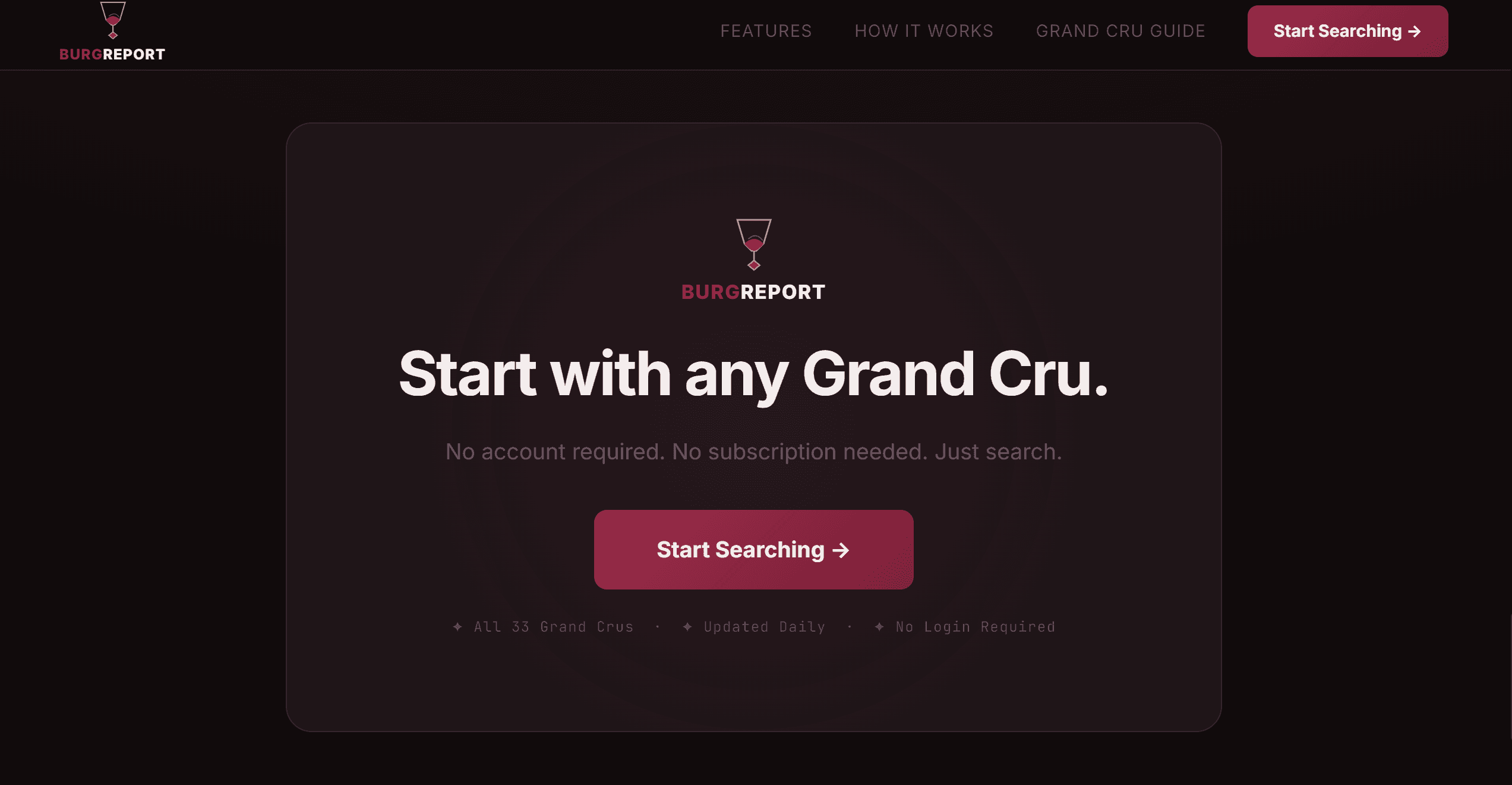 BurgReport hero view